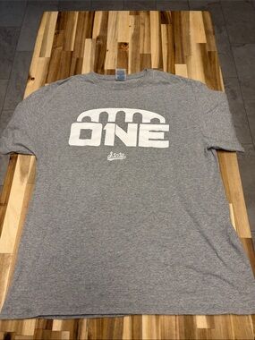 STATE Grey Short-Sleeve Tee with White ONE Graphic